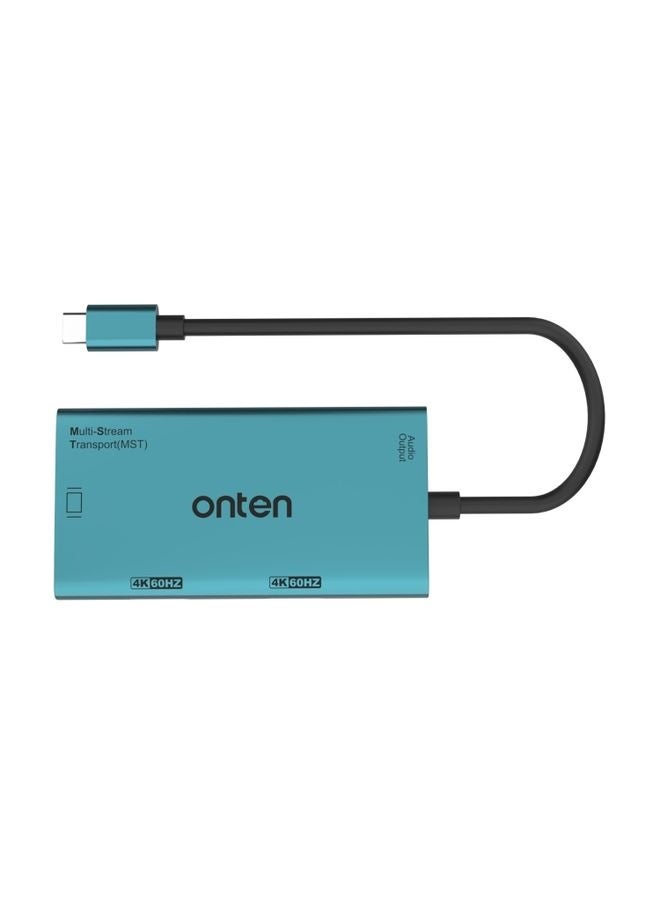 Onten M206 4K 60Hz 4 in 1 Type-C to Dual HDMI + VGA + 3.5mm Video Converter Adapter - Image 3