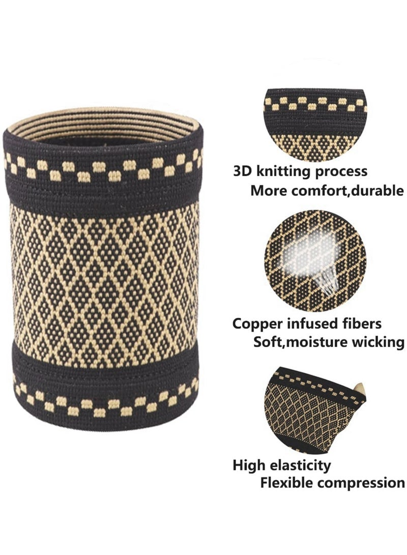 DURKU Copper Wrist Compression Brace, Relieve Wrist Pain with Breathable Compression Wrist Supports, Soft Wrist Wrap Wristbands for Sport, Fitness, Typing (Size: M)  - Image 2