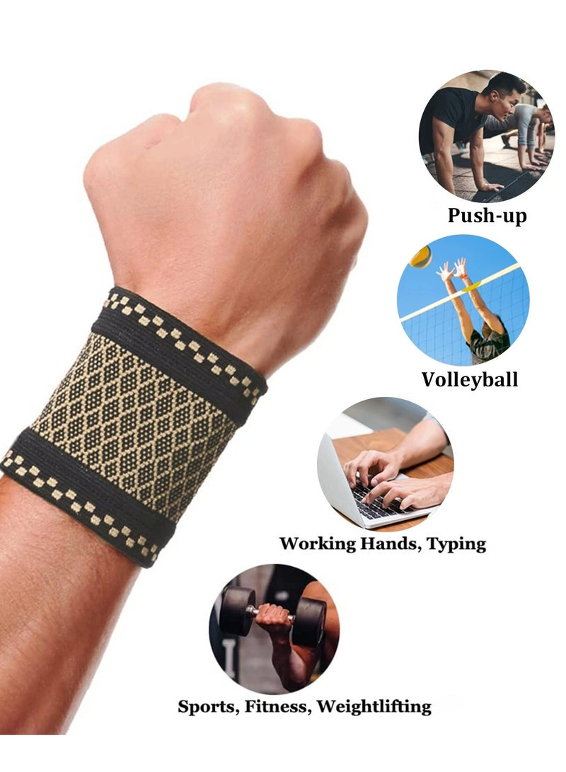 DURKU Copper Wrist Compression Brace, Relieve Wrist Pain with Breathable Compression Wrist Supports, Soft Wrist Wrap Wristbands for Sport, Fitness, Typing (Size: M)  - Image 3