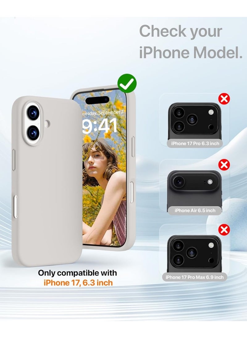 JOMILA iPhone 17 Case Premium Liquid Silicone Cover with 2-Pack Full HD 9D Tempered Glass For iPhone 17 Soft Touch Anti-Scratch with Microfiber Lining Cover For iPhone 17 6.3-inch - Image 2