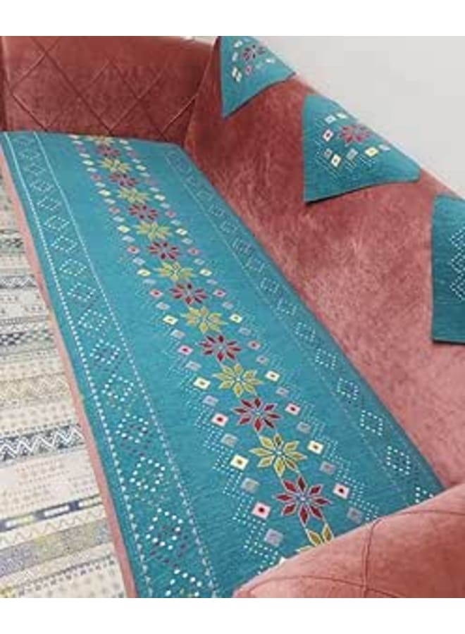 خويوت طقم غطاء أريكة ، أريكة ، وكرسي بنمط وردي ، 4 قطع