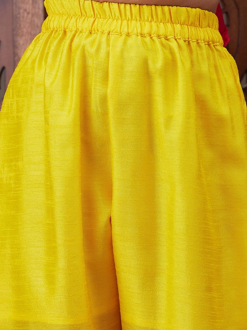 Pspeaches Girls Regular Gotta Patti Velvet Kurta With Salwar With Dupatta (Ks-Magentavelvet-5) - Image 3
