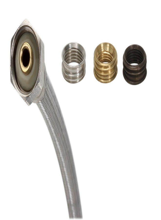 فلويد ماستر موصل صنبور Fluidmaster B4F12U مع محولات الحجم، مصنوع من الفولاذ المقاوم للصدأ المضفر - ضغط 3/8، ضغط 7/16، ضغط 1/2 أو خيط FIP 1/2 × خيط FIP 1/2، بطول 12 بوصة - Image 3