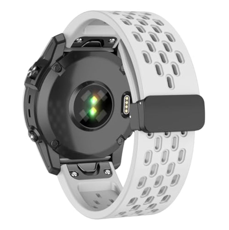 NALACAL حزام سيليكون مغناطيسي سريع التثبيت مقاس 26 مم لساعات Garmin Fenix 7X/6X Pro/5X Plus، مريح وقابل للتعديل كبديل لسوار الساعة الذكية - Image 1