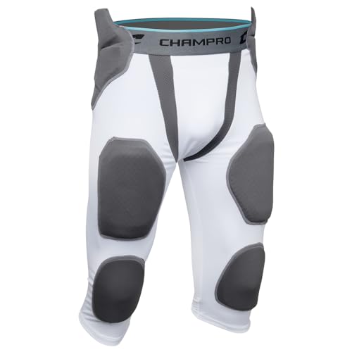 CHAMPRO Tri Flex 7-Pad Girdle Football Pants, White, Adult Medium (FPGU7AWM) - Image 2