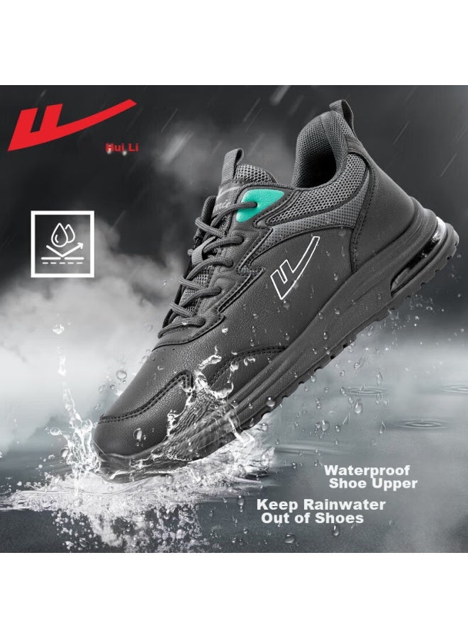 Warrior Official Sports Shoes For Men, Autumn And Winter Air Cushion Shock-absorbing Versatile Running Shoes, Waterproof Casual Shoes For Men, Gray, Size 41 - Image 1