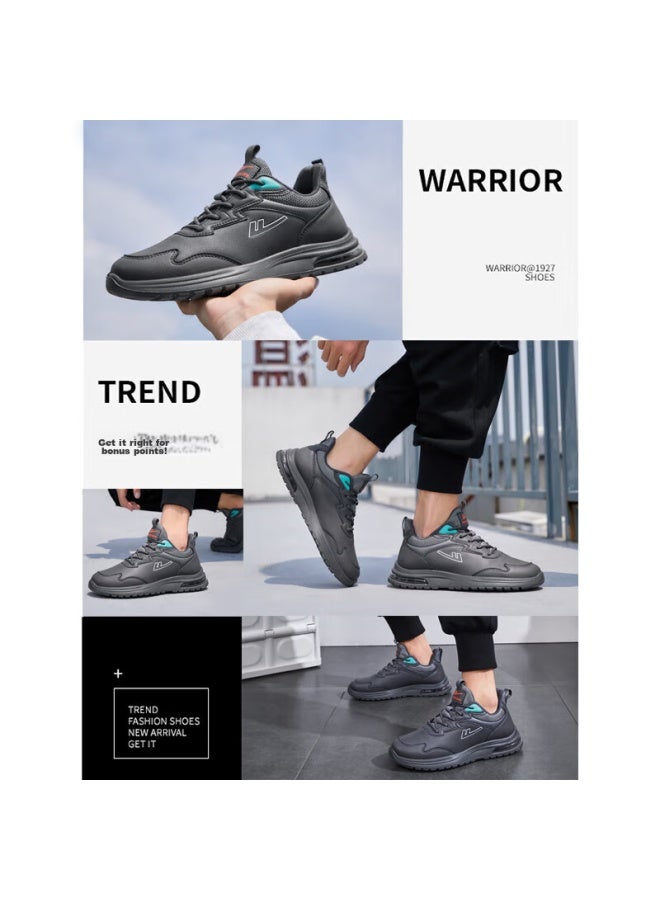 Warrior Official Sports Shoes For Men, Autumn And Winter Air Cushion Shock-absorbing Versatile Running Shoes, Waterproof Casual Shoes For Men, Gray, Size 41 - Image 4