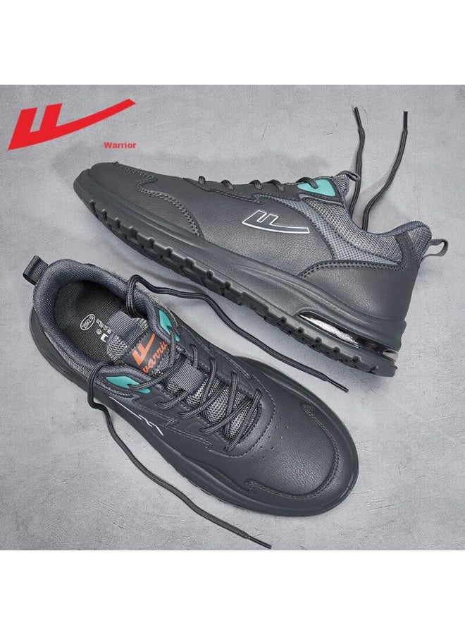 Warrior Official Sports Shoes For Men, Autumn And Winter Air Cushion Shock-absorbing Versatile Running Shoes, Waterproof Casual Shoes For Men, Gray, Size 41 - Image 2