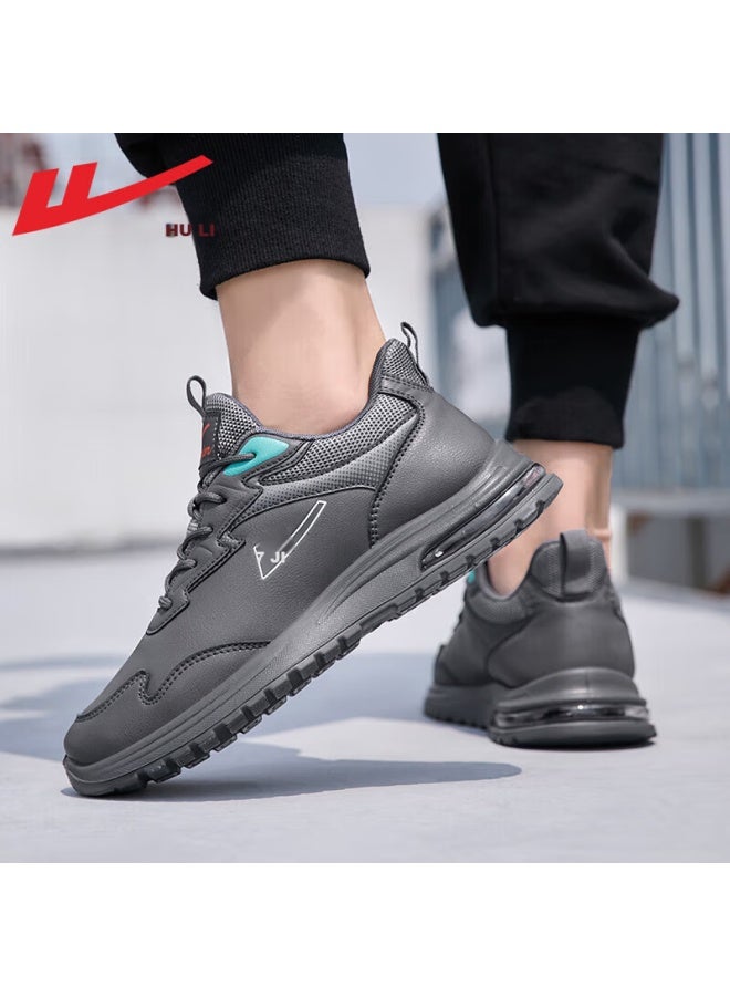 Warrior Official Sports Shoes For Men, Autumn And Winter Air Cushion Shock-absorbing Versatile Running Shoes, Waterproof Casual Shoes For Men, Gray, Size 41 - Image 3