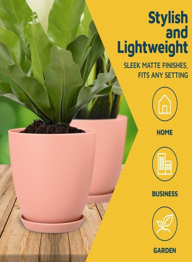 لايف ماستر أواني زراعة لايف ماستر بفتحات تصريف - أواني خفيفة الوزن ومتينة وموفرة للمساحة للاستخدام الداخلي والخارجي - متعددة الاستخدامات، بتصميم عصري بسيط، مجموعة من 20 وعاء زراعة بلاستيكي - وردي - Image 3