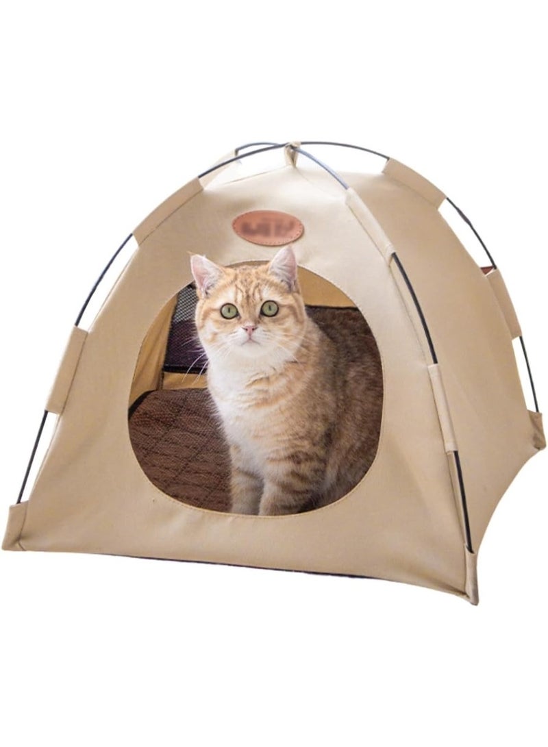 خيمة قطط مريحة - خيمة قطط خفيفة الوزن وقابلة للطي مع بطانة داخلية ناعمة وقماش مقاوم للخدش وتصميم سهل التنظيف - مأوى خصوصية محمول للقطط والقطط الصغيرة التي تعيش في الداخل - Image 1