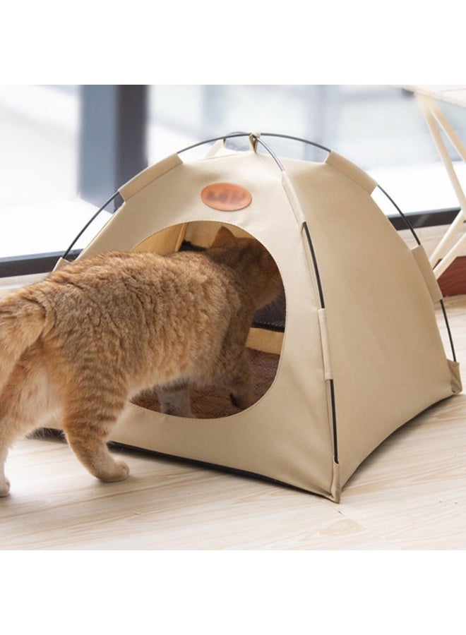 خيمة قطط مريحة - خيمة قطط خفيفة الوزن وقابلة للطي مع بطانة داخلية ناعمة وقماش مقاوم للخدش وتصميم سهل التنظيف - مأوى خصوصية محمول للقطط والقطط الصغيرة التي تعيش في الداخل - Image 4