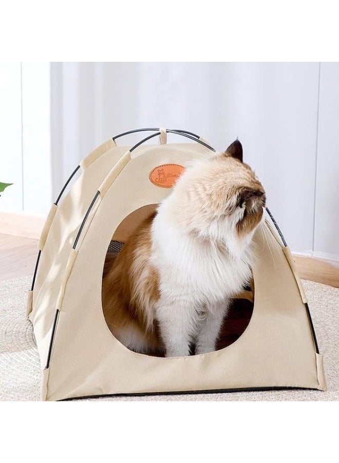 خيمة قطط مريحة - خيمة قطط خفيفة الوزن وقابلة للطي مع بطانة داخلية ناعمة وقماش مقاوم للخدش وتصميم سهل التنظيف - مأوى خصوصية محمول للقطط والقطط الصغيرة التي تعيش في الداخل - Image 2