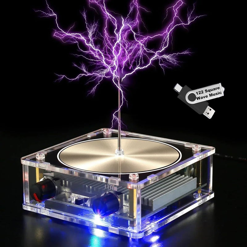 Yoqanr Bluetooth Music Tesla Coil 10 Cm Solid State Tesla Coil Kit Touchable Artificial Lightning Electric Power Wireless Transmission Model Arc Plasma Loudspeaker Science Experiment Tool Desktop Toy - Image 2
