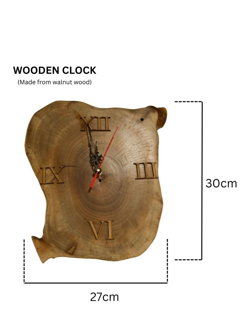 Schondor Furniture Wooden Wall Clock | Small | Elegant Home Decor | Made From Walnut Wood  - Image 2