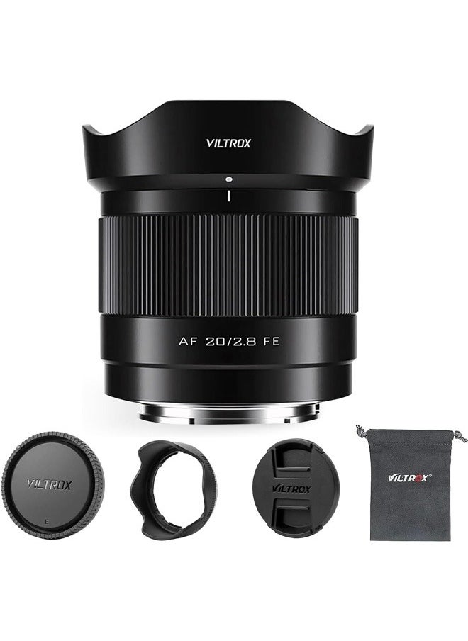 VILTROX - VILTROX 20mm f2.8 FE, 20mm f/2.8 e-Mount Full Frame AF Lens for Sony e Mount, Prime Wide Angle Lens for Sony e Mount a7cr a7cii a7c a6700 zv-e100 a6600 a6400 a7iv a7iii - Image 1