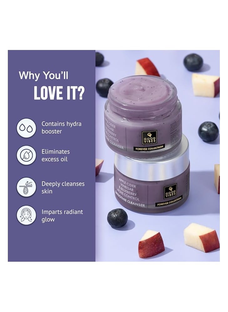 Good Vibes good Vibes Apple Cider Vinegar and Blueberry Anti Acne Smoothie Cleanser - Help unclog pores & remove skin impurities - Sulphates & Parabens Free 45 g  - Image 2