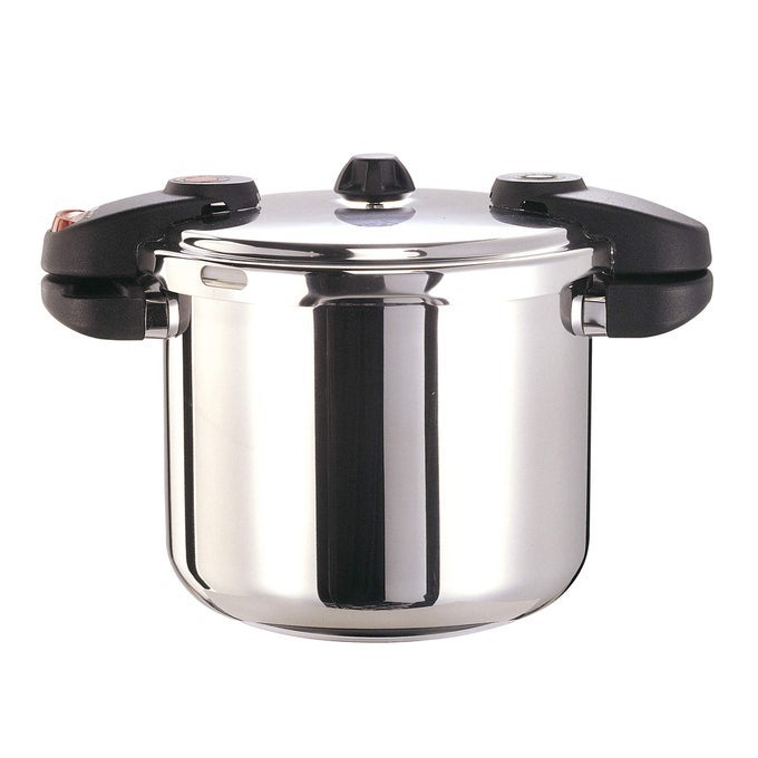 PRESSURE COOKER 8 QT STAINLESS STEEL SMALL CANNING POT WITH LID FOR HOME COMMERCIAL USE EASY TO CLEAN STOVE TOP PRESSURE CANNER CAN COOKER SG CERTIFICATE QCP408