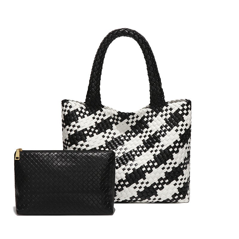 [ Exclusive] Hand-Woven Shoulder Bag Vintage Tote Bag New Casual Large-Capacity Handbag - Image 1