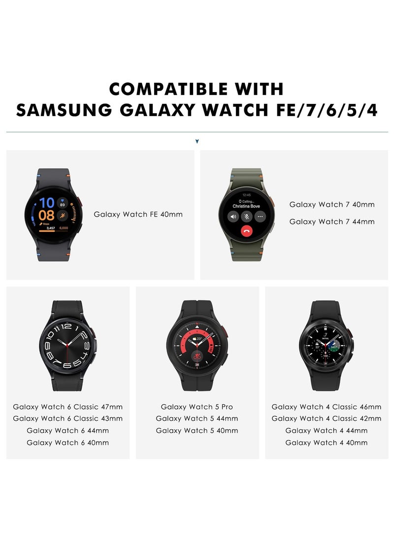 Beauenty Band Compatible with Samsung Galaxy Watch 7 6 5 4 Band 40mm 44mm 45mm/Watch 6 4 Classic 42mm 46mm 43mm 47mm Metal Stainless Steel Bands Strap Men Women NOT for Galaxy Watch Ultra 47mm(2024) - Silver - Image 2