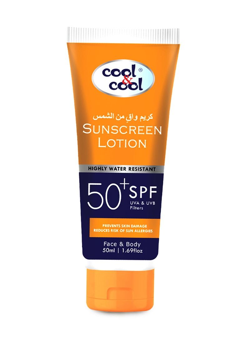 Cool & Cool Sunscreen Lotion SPF 50 | UVA & UVB Protection, Non-Greasy & Quick Absorption, 50mlreen Lotion SPF 50 - Image 1