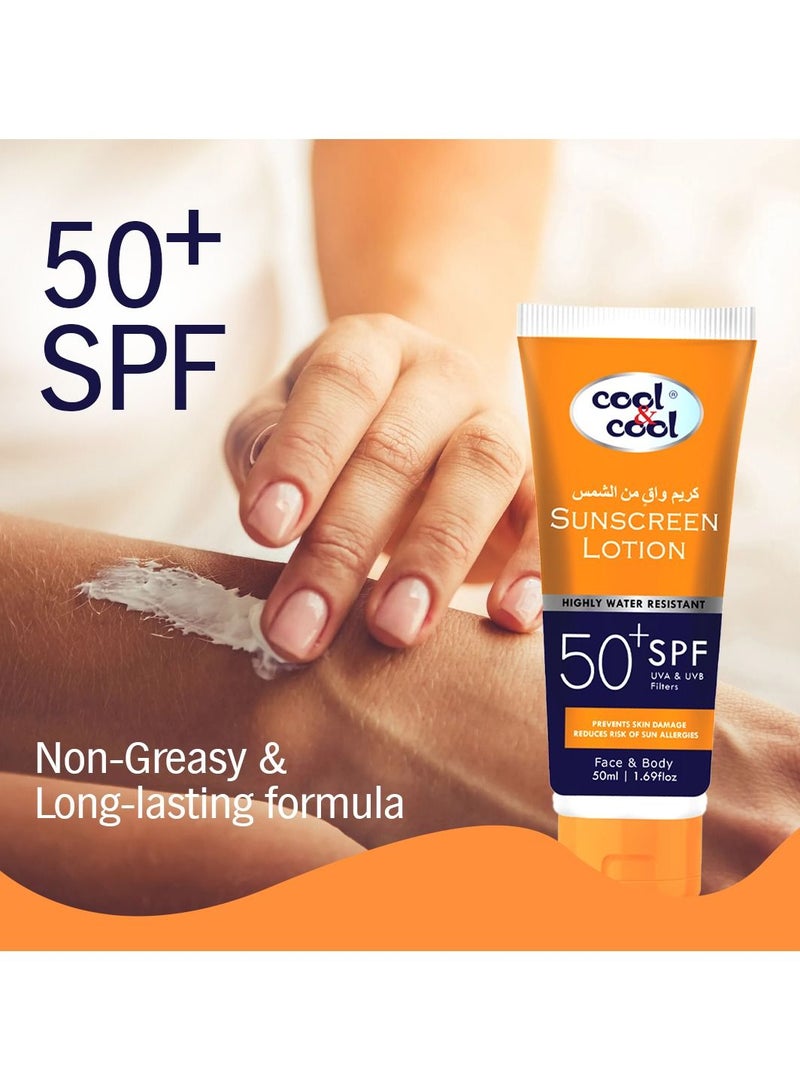 Cool & Cool Sunscreen Lotion SPF 50 | UVA & UVB Protection, Non-Greasy & Quick Absorption, 50mlreen Lotion SPF 50 - Image 5