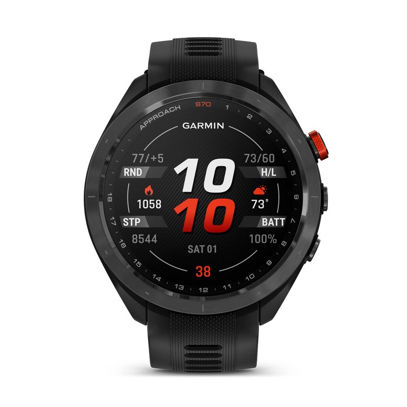 GARMIN ساعة غارمين أبرودش S70، 47 مم، ساعة جولف GPS متميزة، سوداء - Image 1