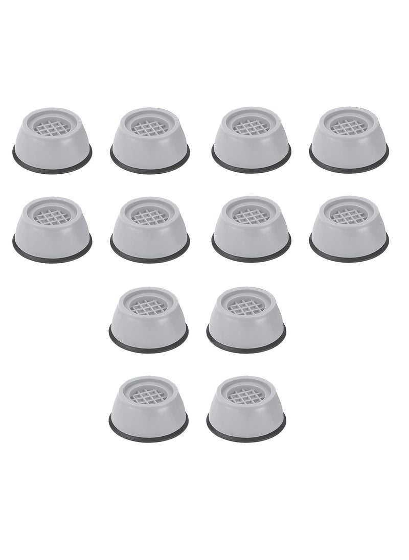 DEALBOOTH DEALBOOTH Anti Vibration Pads for Washing Machine Washer Dryer with Suction Cup Feet Washing Machine feet Pads Bush for Grip Noise Cancelling Lifting Base Round Grey Big Size Pack of 12  - Image 1
