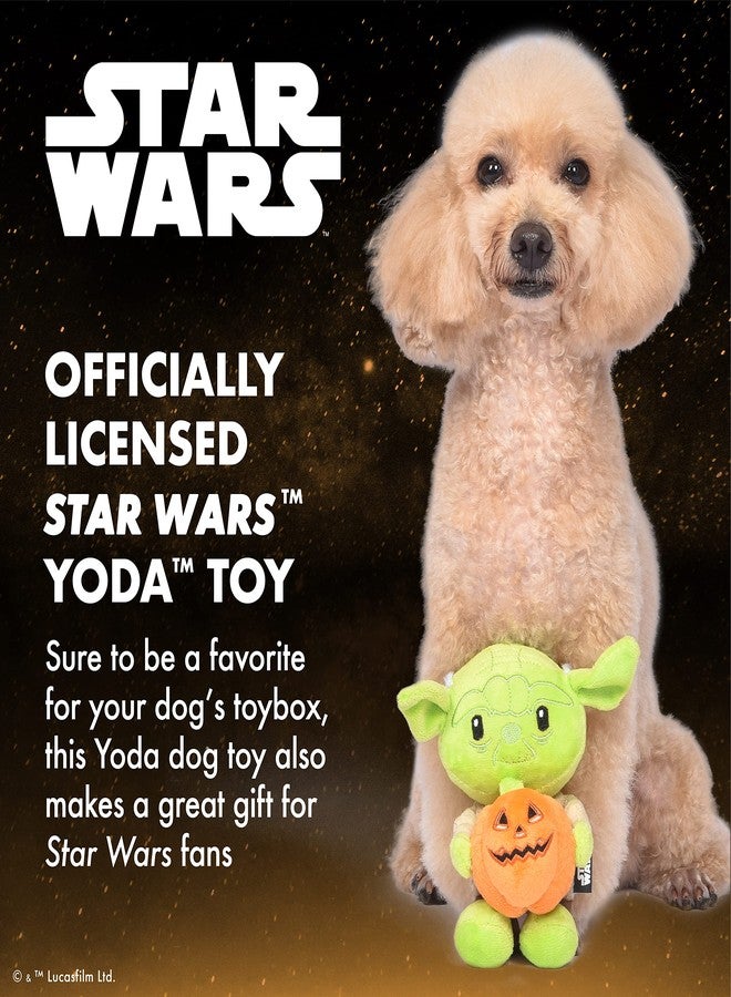 STAR WARS Halloween Yoda Pumpkin Plush Squeaky Dog Toy - A Chewy Pet Stuffed Animal for Small & Medium Breeds, Fun Gift & Halloween Toy, 6 Inch - Image 2