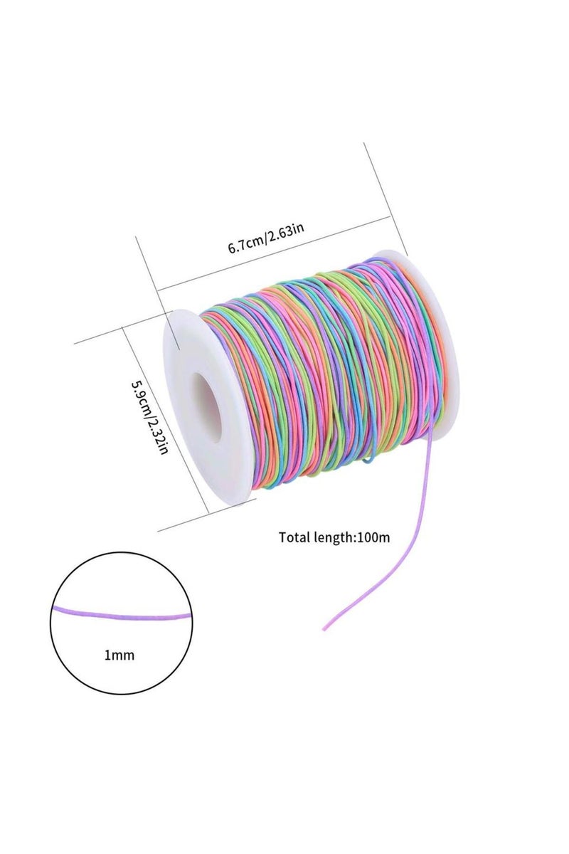 erorex Elastic Cord, Beading Cords Threads, Rainbow Color Stretch String Cord, Fabric Crafting String fo... - Image 2