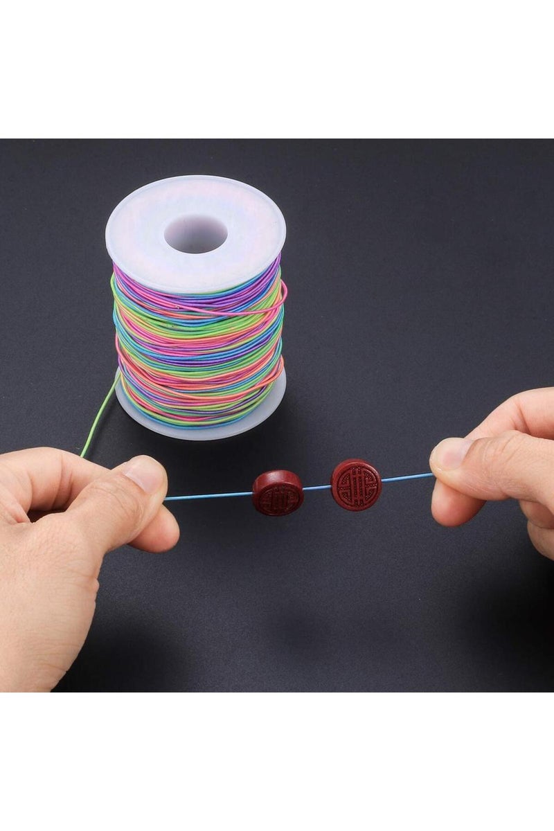 erorex Elastic Cord, Beading Cords Threads, Rainbow Color Stretch String Cord, Fabric Crafting String fo... - Image 4
