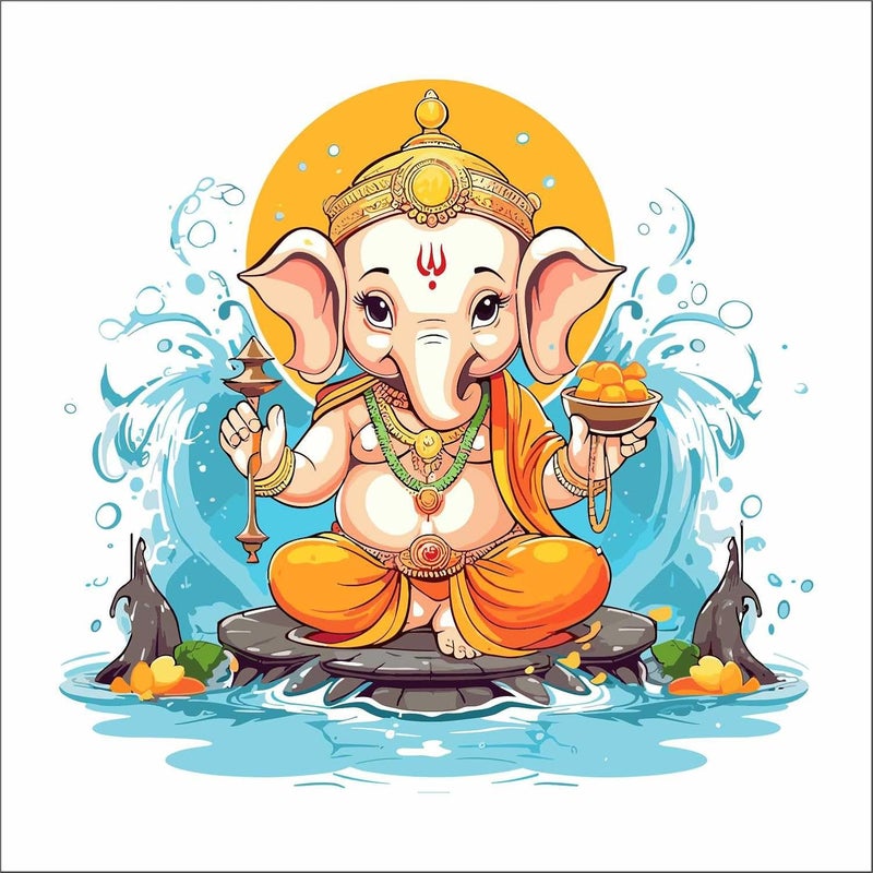 Wall Attraction Shree Ganesha Wall Stickers Murals Size 58x55cm MD163_S - Image 3