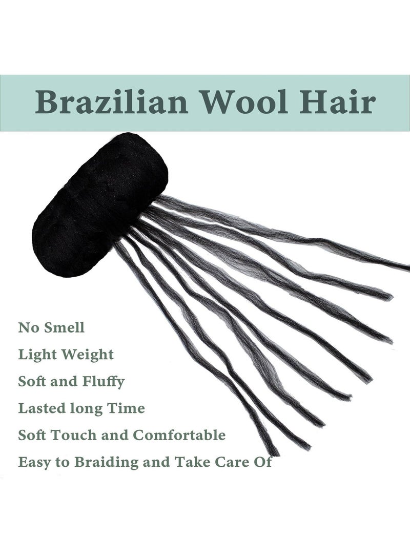 Jamal 4 Pack Brazilian Wool Hair Yarns Wool Yarns For Hair Jumbo Braids Hair Attachment Senegalese Wool Hair Braids For Weaving Black - Image 5
