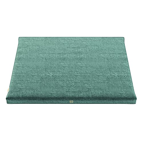 Mindful Modern Velvet Zabuton Meditation Mat - Luxurious Meditation Cushion Pillow with 100% Cotton Filling - Enjoy Better Posture and Greater Comfort for Zafu or Bench (Emerald Green) - Image 1