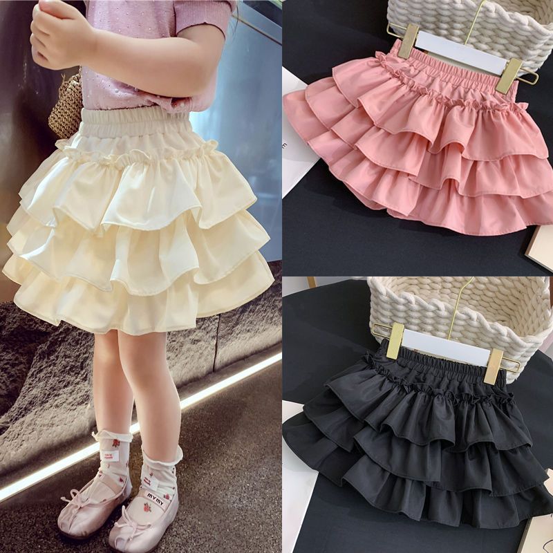 Children'S Pleated Cake Skirt Girl'S White Half Skirt Year-Old Girl'S Ponte Skirt Princess Skirt Trend - Image 2
