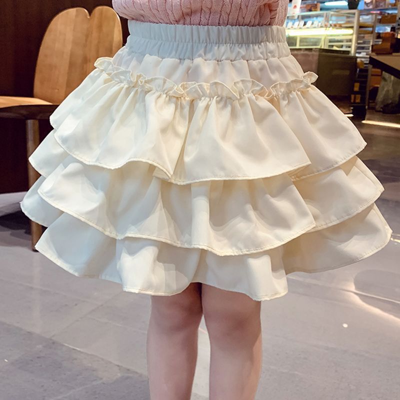 Children'S Pleated Cake Skirt Girl'S White Half Skirt Year-Old Girl'S Ponte Skirt Princess Skirt Trend - Image 5