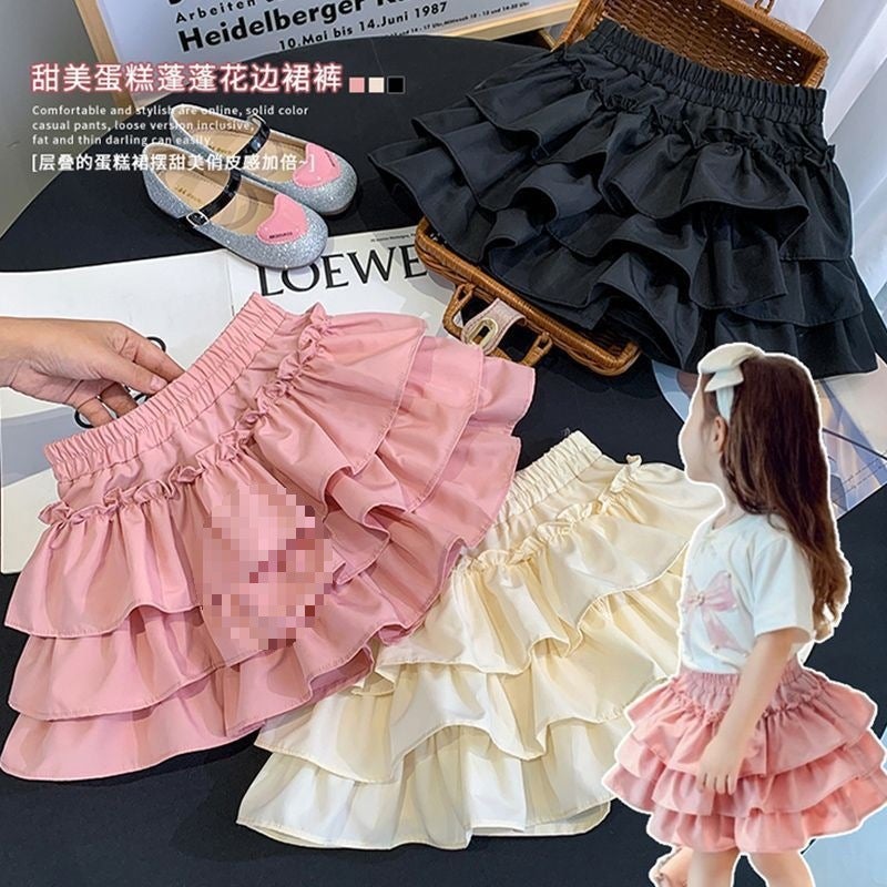 Children'S Pleated Cake Skirt Girl'S White Half Skirt Year-Old Girl'S Ponte Skirt Princess Skirt Trend - Image 3