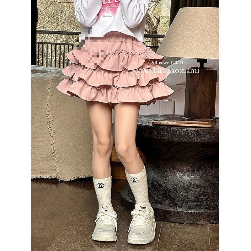 Children'S Pleated Cake Skirt Girl'S White Half Skirt Year-Old Girl'S Ponte Skirt Princess Skirt Trend - Image 1