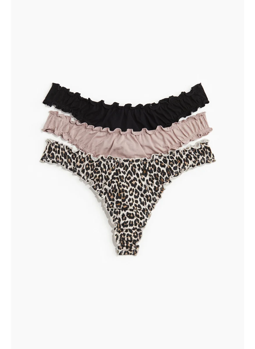 اتش اند ام 3-Pack Overlock-Detail Thong Briefs