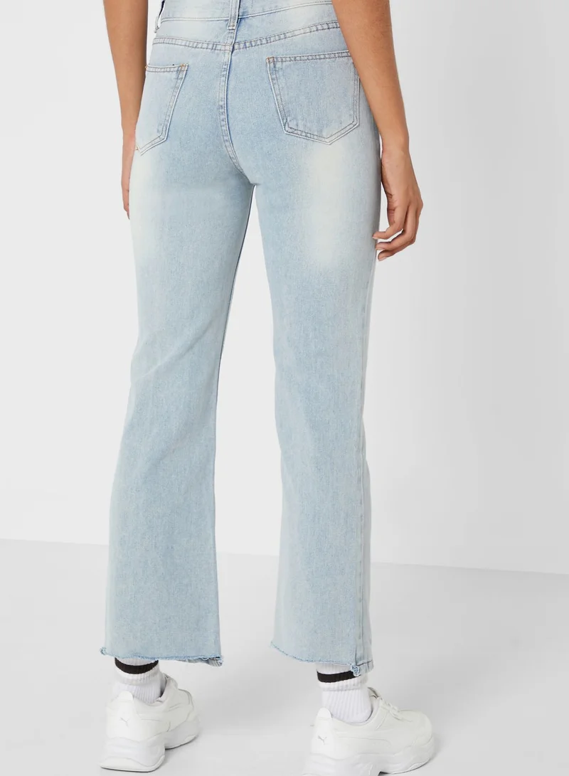 Ginger Slit Knee Boyfriend Jeans