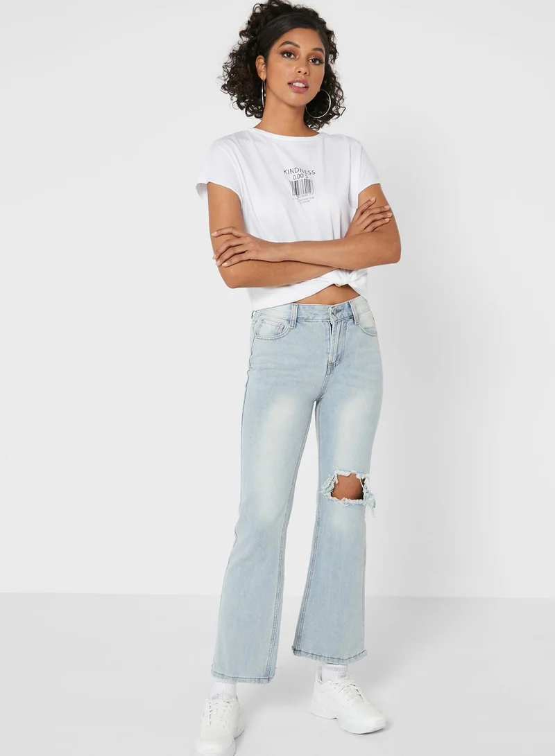 Ginger Slit Knee Boyfriend Jeans