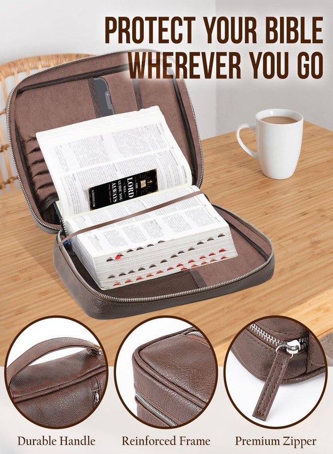 GLORIEROO Bible Cover - Bible Case with Durable Handle, Men's Carrying Book Case Church Bag Bible, Fits Bibles up to 9.75" x 7.5", Protective with Zippered Pocket, Ideal for Father's Gift, Christian Gift - Image 5