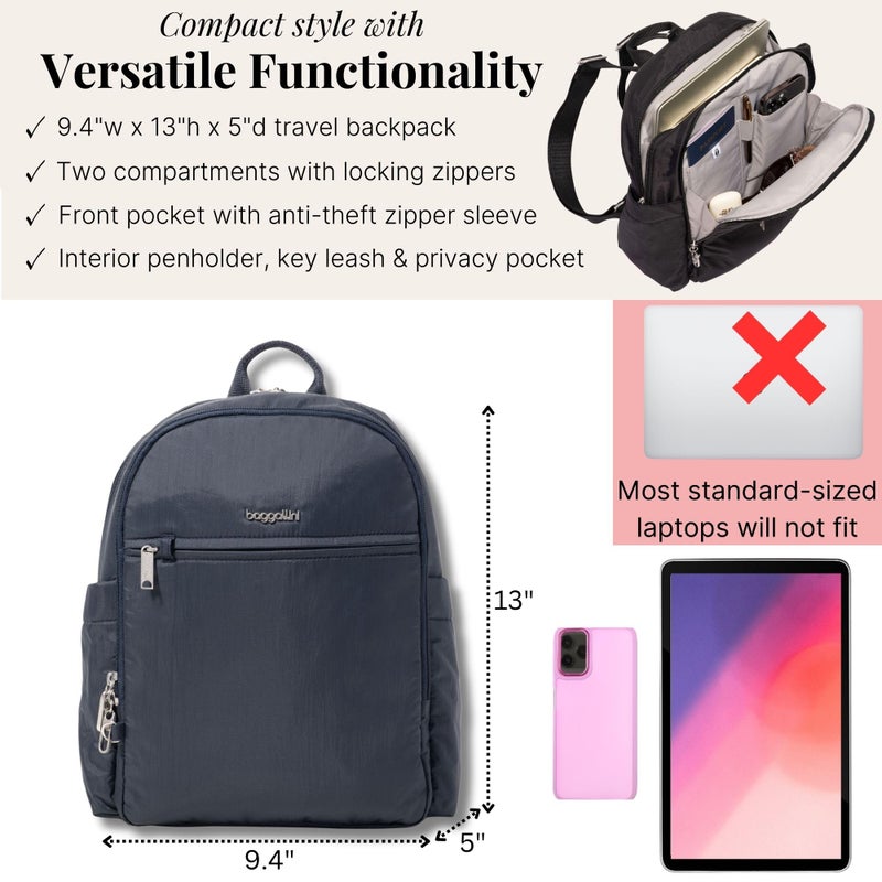 Baggallini Women Cotton Linen Backpack, School Bag, College Bag, Tourist Bag, Large Capacity with Multi-pocket Design, Weaved Handle, Ladies Bag Laptop Bag Casual,Party, Dayly and Travel Use - Image 3