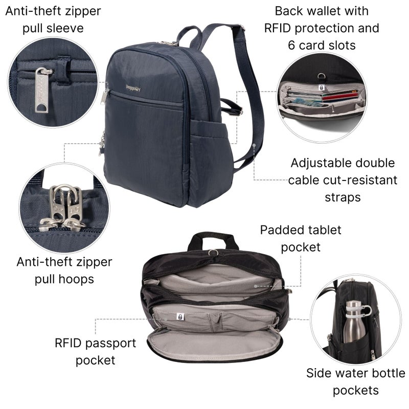 Baggallini Women Cotton Linen Backpack, School Bag, College Bag, Tourist Bag, Large Capacity with Multi-pocket Design, Weaved Handle, Ladies Bag Laptop Bag Casual,Party, Dayly and Travel Use - Image 2