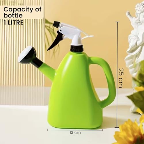 Go Hooked 2in1 Plant Watering Can with Spray Bottle & Shower Head 1 Litre | Multi-Purpose Garden Water Sprayer for Indoor Plants, Balcony Garden & Nursery | Plastic Watering Pot with Handle Multicolor - Image 4