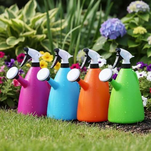 Go Hooked 2in1 Plant Watering Can with Spray Bottle & Shower Head 1 Litre | Multi-Purpose Garden Water Sprayer for Indoor Plants, Balcony Garden & Nursery | Plastic Watering Pot with Handle Multicolor - Image 3