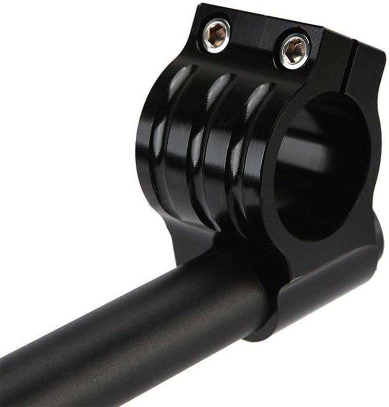 venveal Heart Horse 7/8" Motorcycle CNC Aluminum Fork Tube Clip-on Handlebar - 37MM Black - Image 5