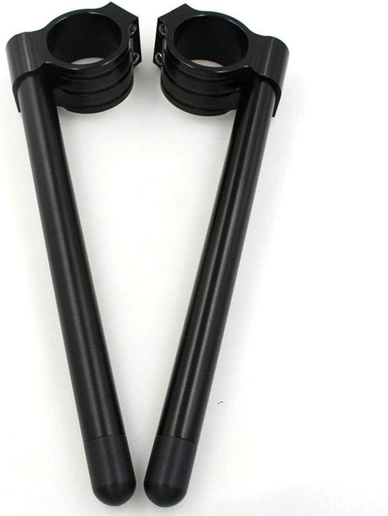 venveal Heart Horse 7/8" Motorcycle CNC Aluminum Fork Tube Clip-on Handlebar - 37MM Black - Image 3