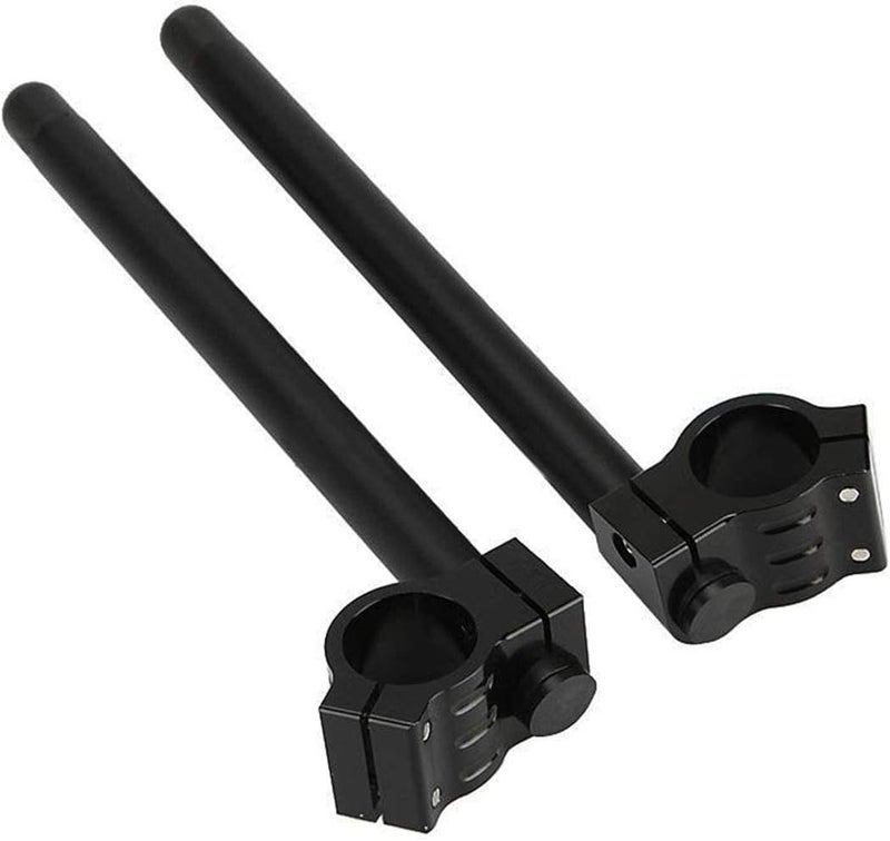 venveal Heart Horse 7/8" Motorcycle CNC Aluminum Fork Tube Clip-on Handlebar - 37MM Black - Image 1
