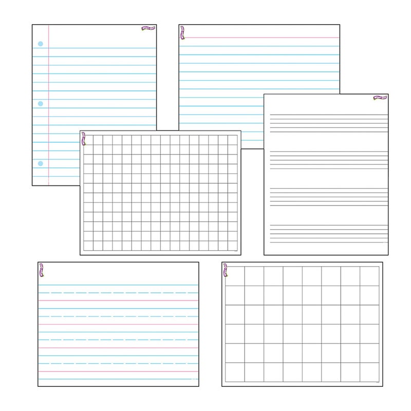 Trend Enterprises TREND Papers & Grids Wipe-Off Charts Chart, Classroom Decor, 17" x 22", Set of 6 - Image 5